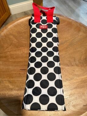 thirty-one Black & White Polka Dot Travel Insulated wine holder